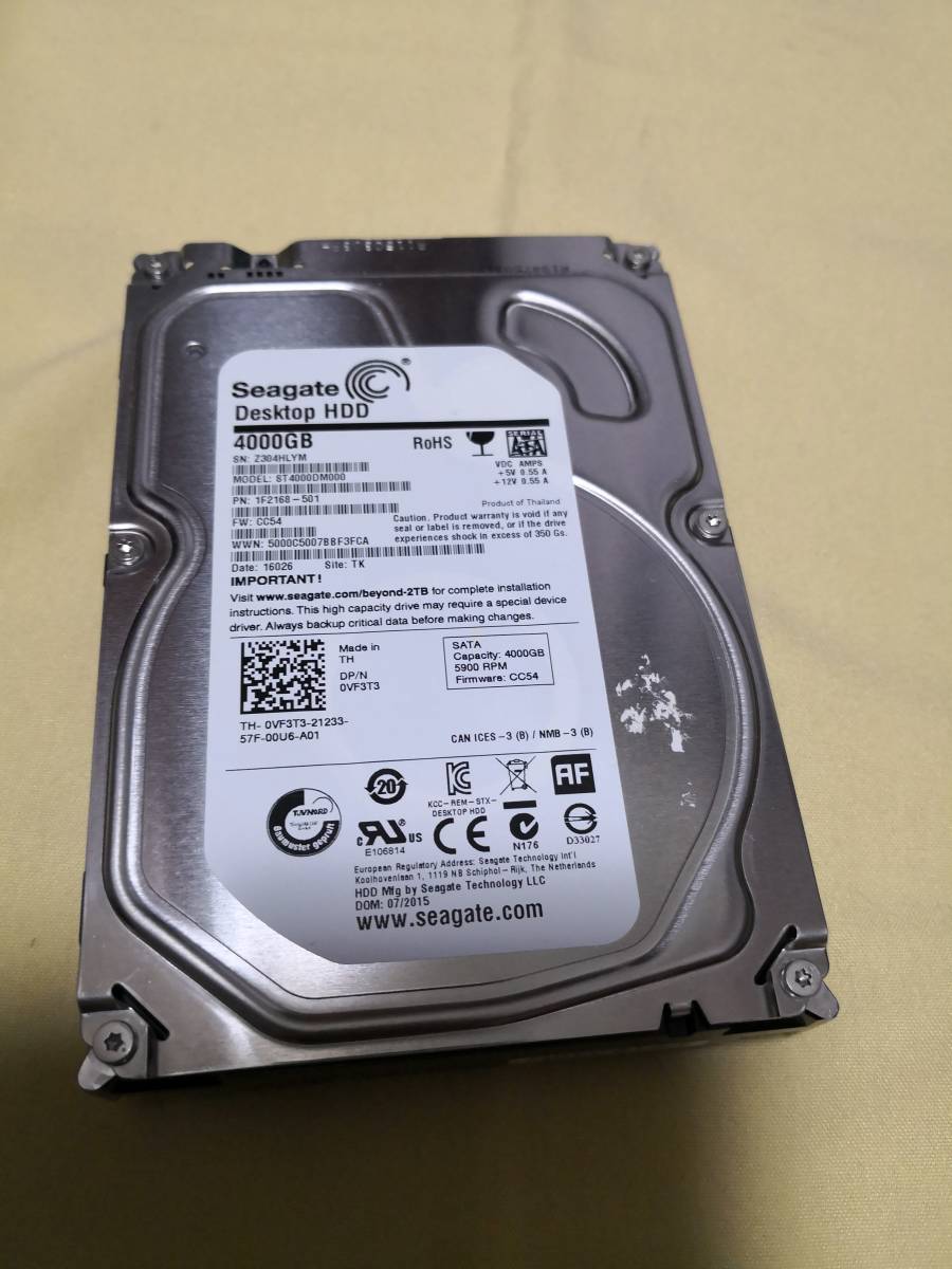 ST4000DM000 Seagate 1F216 DESKTOP 4TB ☆ SEAGATE HDD 4TB