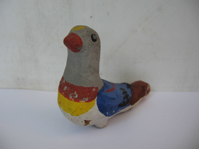 【虫】戦前の土人形/鳩笛.土笛●郷土玩具.土鈴.張子.農民美術.民藝.神社.絵葉書.昔_2