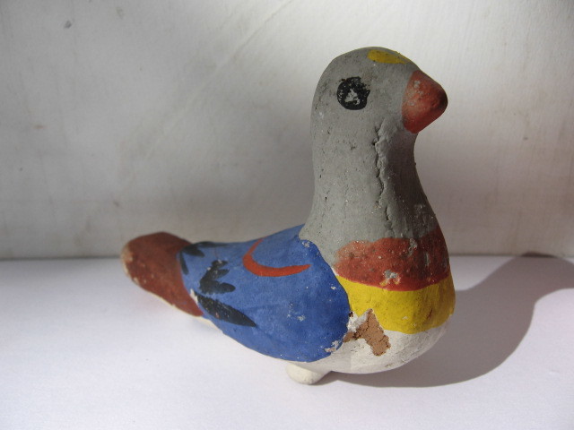 【虫】戦前の土人形/鳩笛.土笛●郷土玩具.土鈴.張子.農民美術.民藝.神社.絵葉書.昔_3