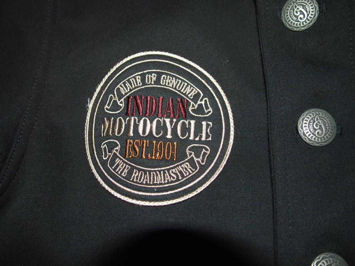 サイズ：L 美品INDIAN MOTOCYCLE ヘッドマーク刺繍 パイルボア 