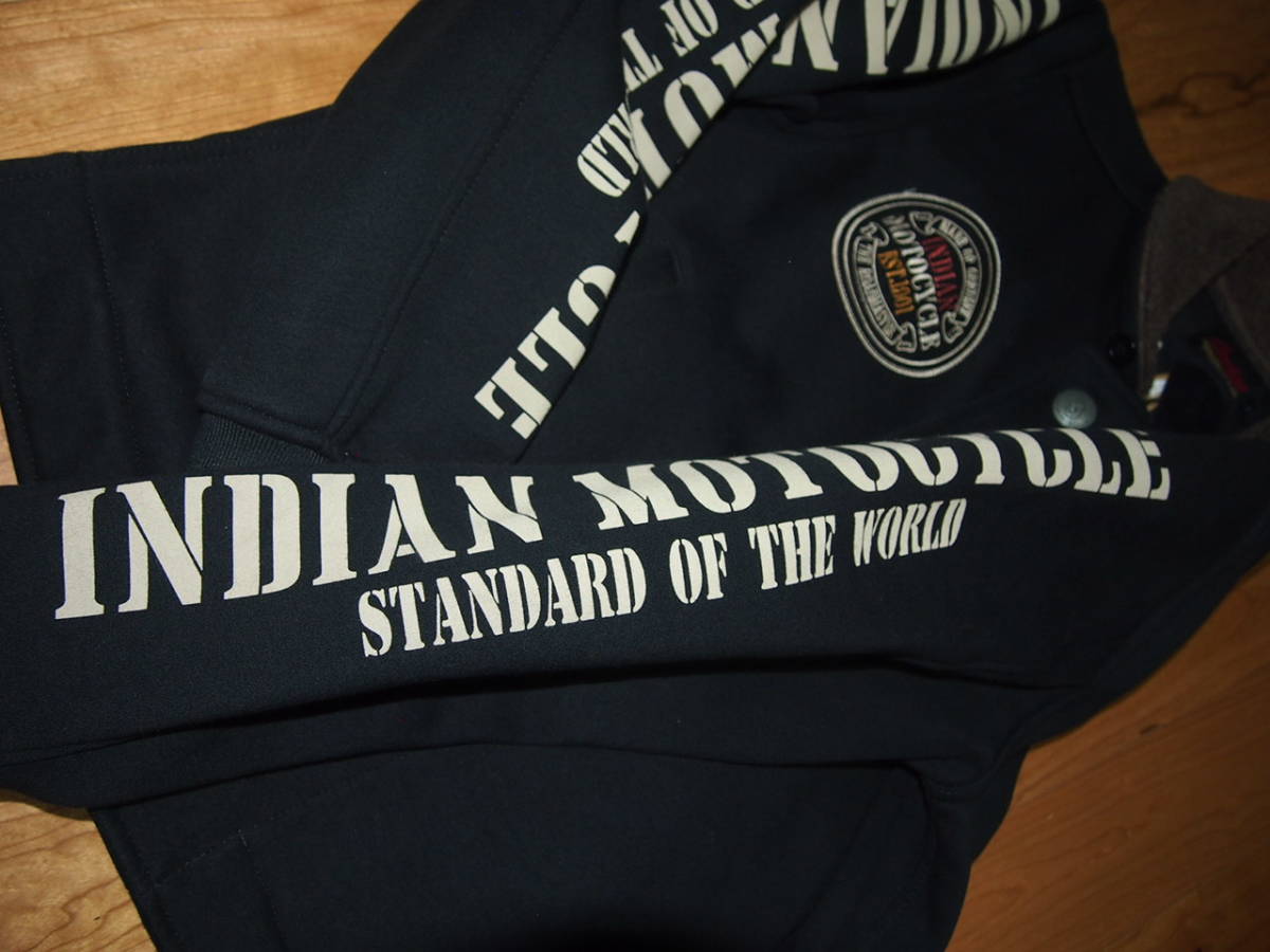 サイズ：L 美品INDIAN MOTOCYCLE ヘッドマーク刺繍 パイルボア 