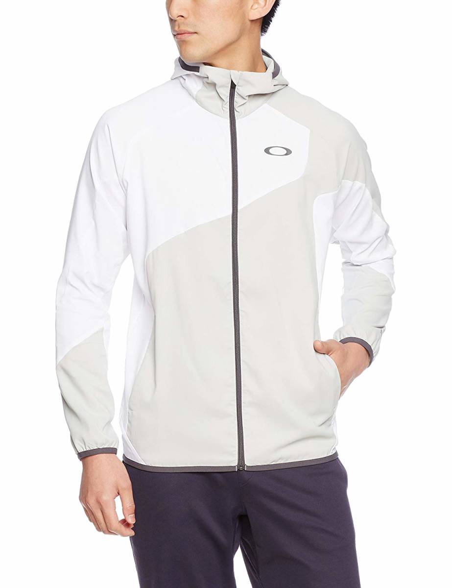 (オークリー)OAKLEY Enhance Double Cloth Hoody Jacket.QD 7.0 ハイパフォーマンスクロスフーディージャケット (ホワイト)Ｌ