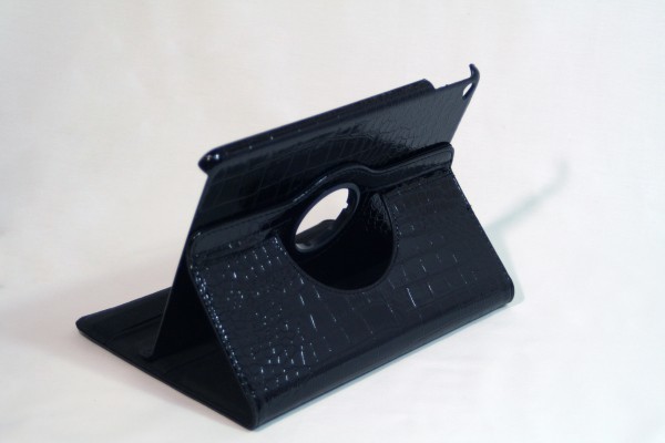 新品ipad air2クロコ柄ケースブラック360度旋回送料無料。_2
