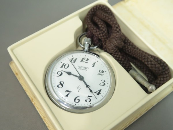 懐中時計 ＊【電池交換済】SEIKO 7C11-0010 懐中時計 鉄道時計 QZ