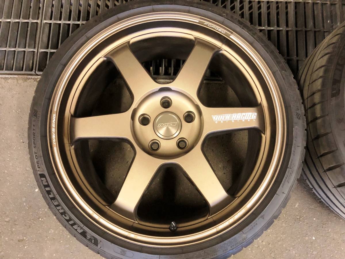 RAYS TE37ウルトラ　MICHELIN PILOT SPORT 4S　４本セット　19×8.5j 5/112 +38 225/35R19　ブロンズ_2