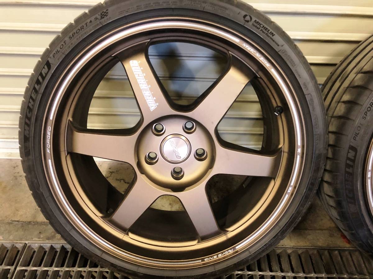 RAYS TE37ウルトラ　MICHELIN PILOT SPORT 4S　４本セット　19×8.5j 5/112 +38 225/35R19　ブロンズ_5