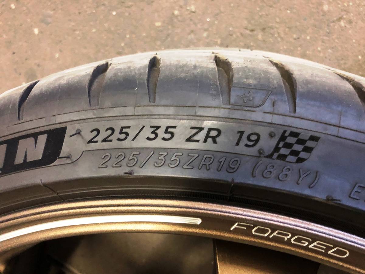 RAYS TE37ウルトラ　MICHELIN PILOT SPORT 4S　４本セット　19×8.5j 5/112 +38 225/35R19　ブロンズ_6