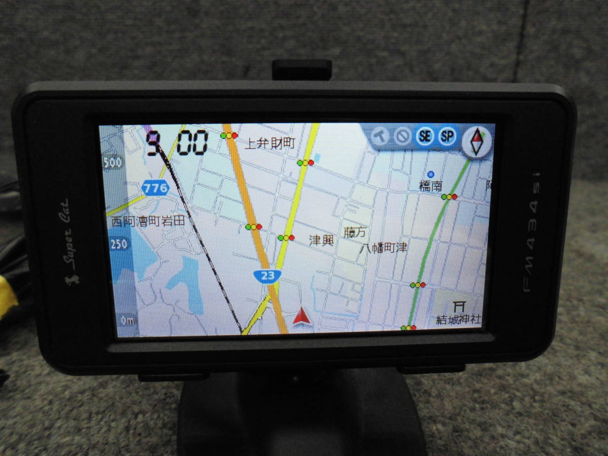 ☆☆1811-75 YUPITERU ユピテル スーパーキャット FM434si GPS レーダー 探知機 最上級機 セパレート 3インチ 中古 取扱説明書付