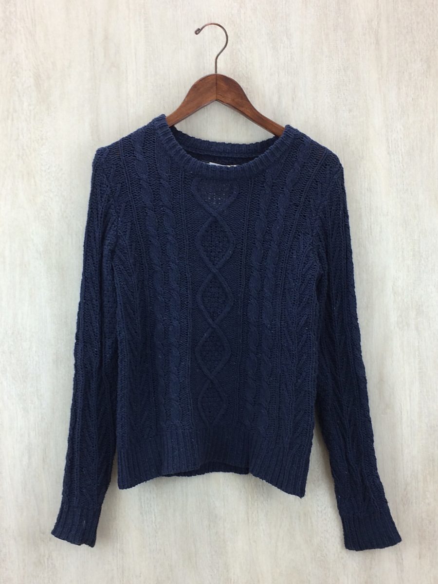 RHC Ron Herman◇アランニットセーター(厚手)/XS/ウール/NVY すぐ届く