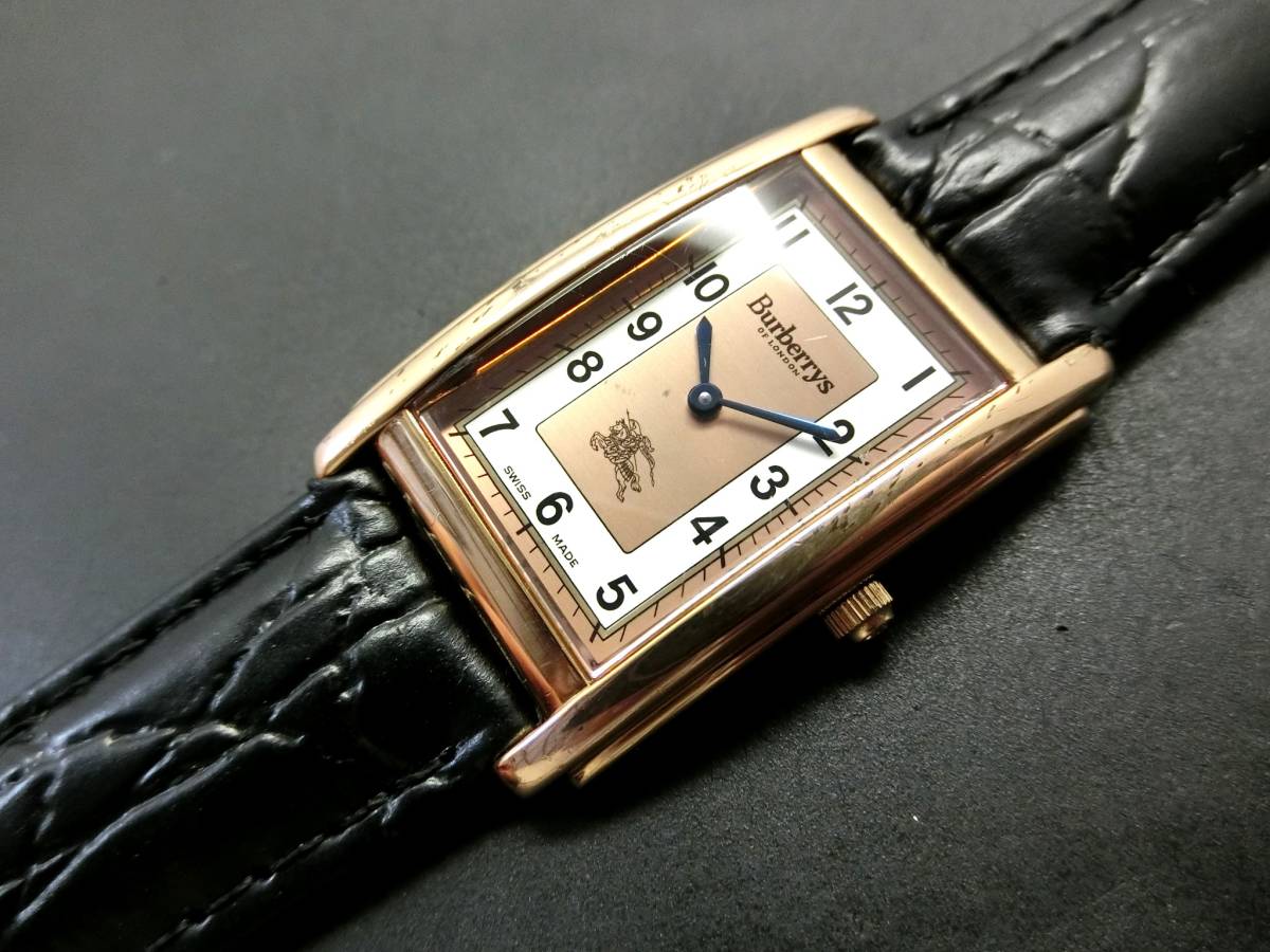 【新品電池】 BURBERRY バーバリー メンズ腕時計 ゴールド 12100G 美品！電池交換済！ベルト新品】バーバリー メンズ 12100 G 腕時計
