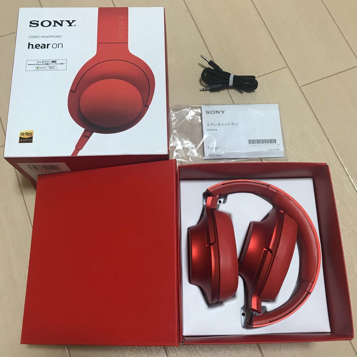 h.ear on MDR-100A☆YUKI着☆シナバーレッド ソニー SONY ヘッドホン