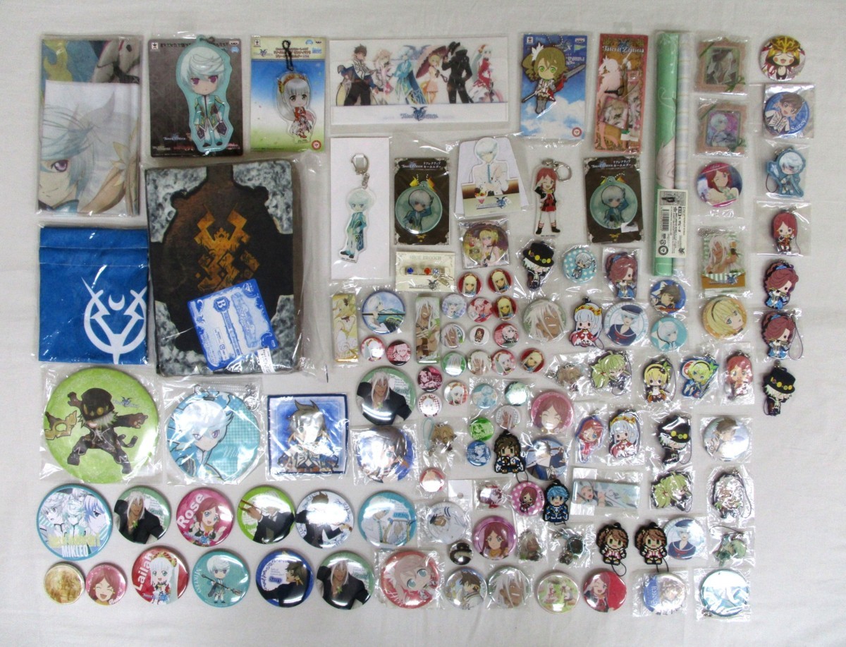 B00】Tales of Zestiria TOZ 缶バッチ ラバーストラップ タペストリー まとめ大量グッズセット品 【管理番号:E-262】