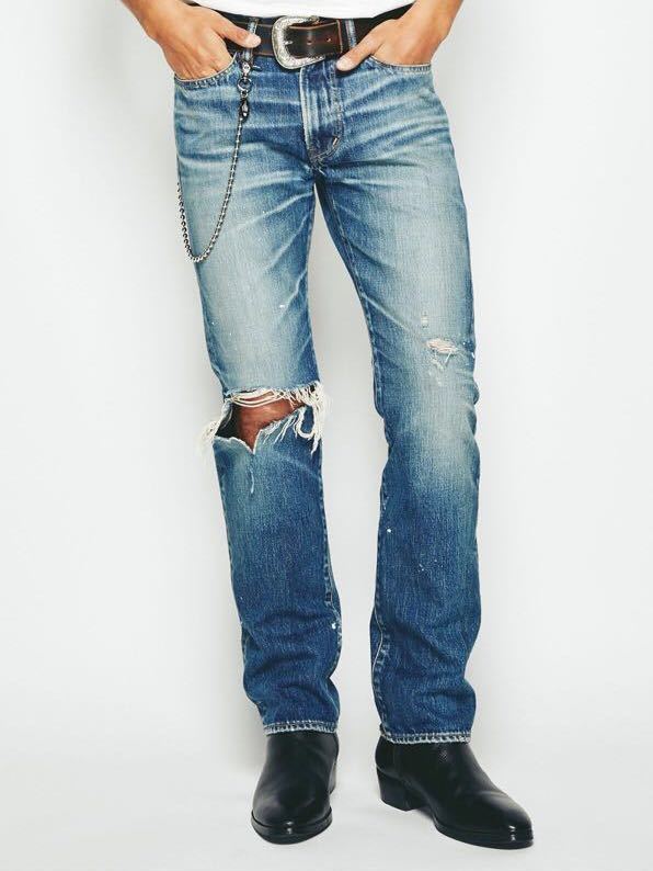 美品 ヒステリックグラマー 18SS CN加工デニム スリムストレート 