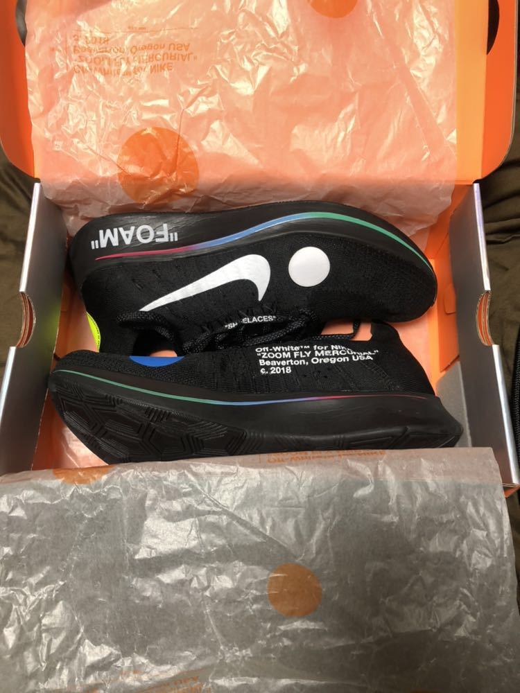 未使用 OFF WHITE ZOOM FLY BLACK 29.5 ブラック Nikeナイキ ズームフライ 黒 オフホワイト Off-White Black