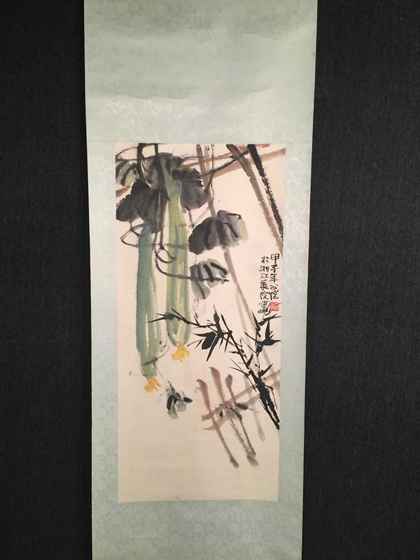 都屋】酒井抱一 筆 「燕子花水鶏図」 復刻（複製画） 掛軸 絹本 琳派