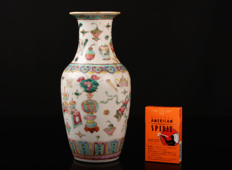 中国美術 古玩 清代同治 六角粉彩皮球花紋樣 高足盤 高良】中国美術 粉彩 寶尽文瓶 古玩 AIKE 工芸品 清 【公式通販】