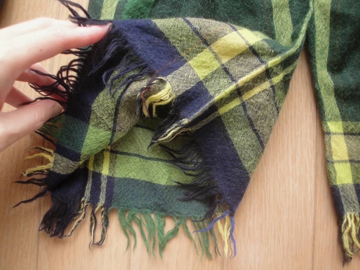 45RPMのチェック柄ウールストール 45rpm ウールチェックストール 45rpm