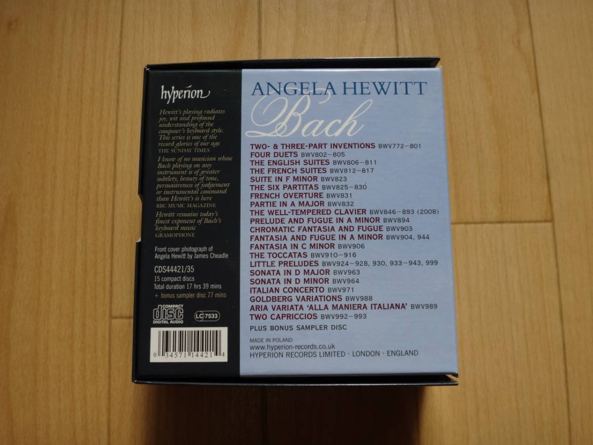 アンジェラ・ヒューイット Angela Hewitt バッハ全集 Bach BOX 鍵盤の