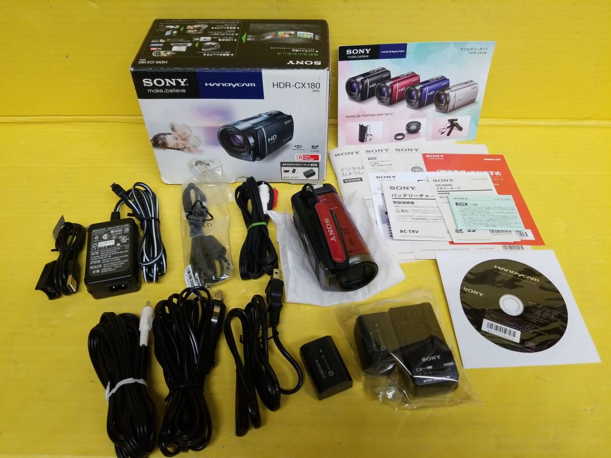 新品，お買い得 T105 06 現状品 ソニー/sony ビデオカメラ HDR-CX180 R 32GB/レッド バッテリー不良品 12/18出品(ソニー)｜売買されたオークション情報、yahooの商品情報をアーカイブ公開 - オークファン ソニー