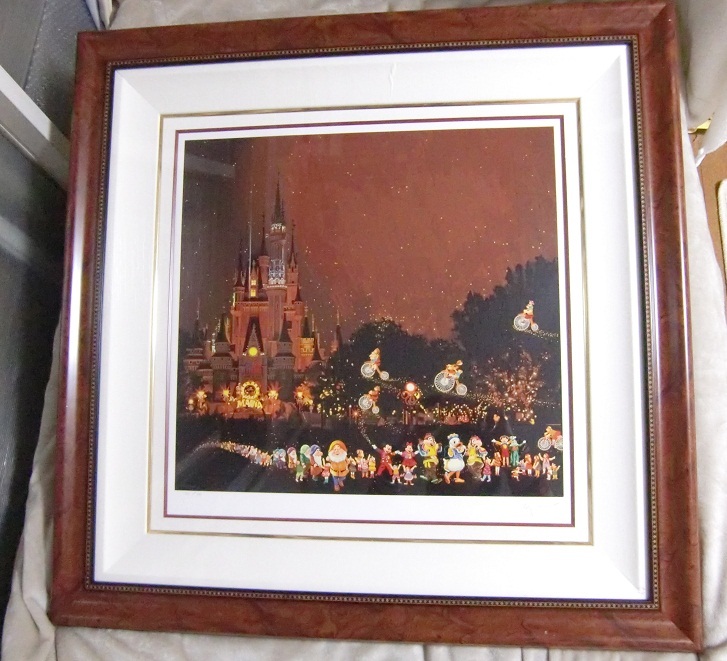 ☆ヒロ・ヤマガタ シルクスクリーン ディズニー ブラウンキャッスル 額