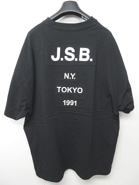 未使用品 18AW J.S.B. 三代目 J Soul Brothers Logo Patch Big Tee Tシャツ カットソー ビックシルエット 半袖 黒 ブラック L 50854283