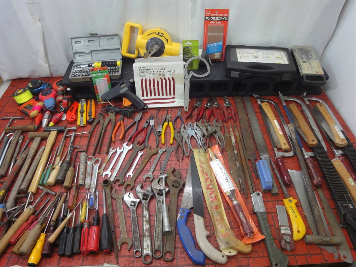 A15-3M5446/【工具大量】手工具 色々★ペンチ・ノコギリ、ドライバー・モンキー・ヤスリ・レンチなど※沖縄/離島発送不可