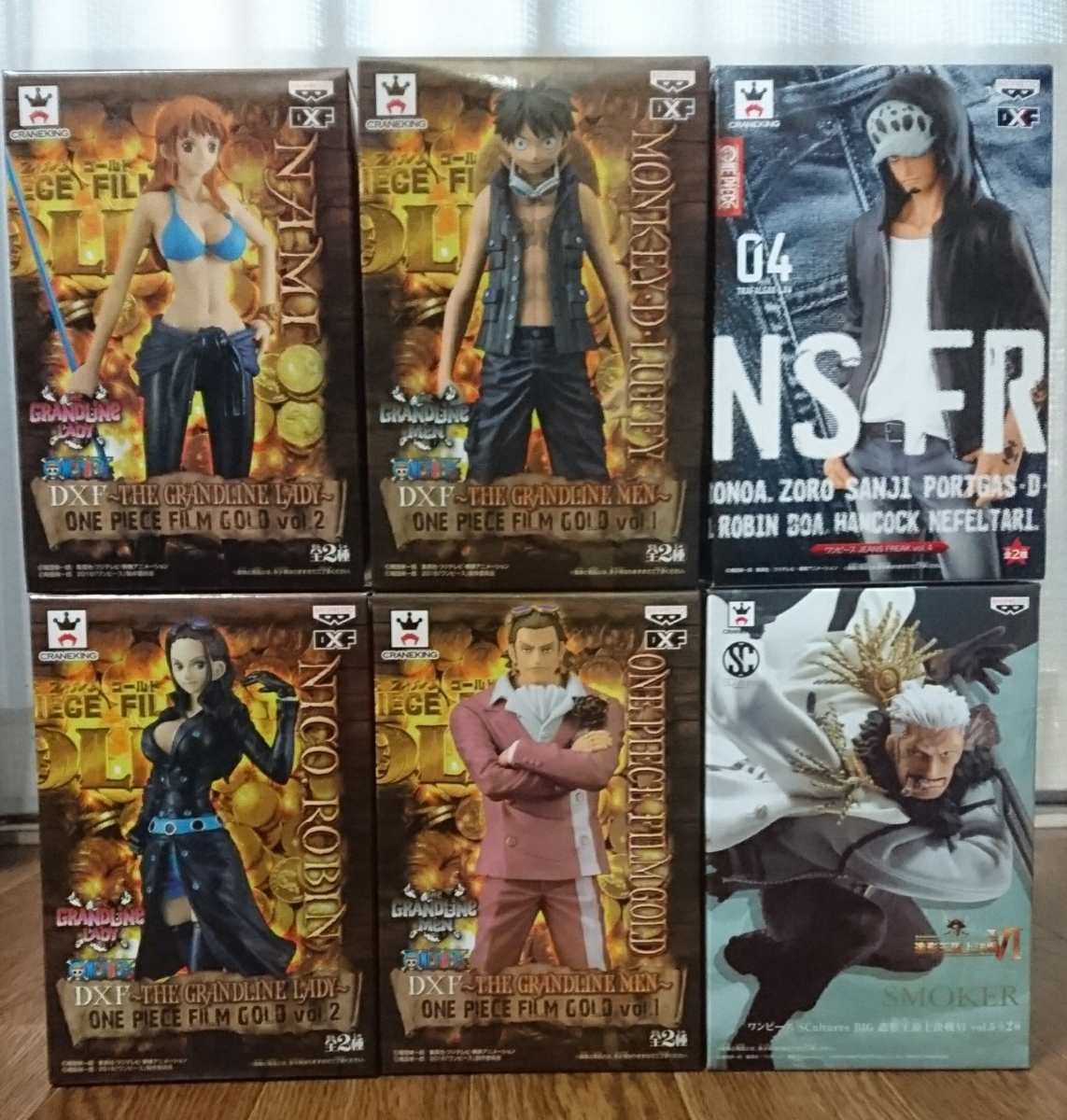 バンダイ ワンピースフィギュア ナミ、ロビン、ルフィetc.6体＋おまけ