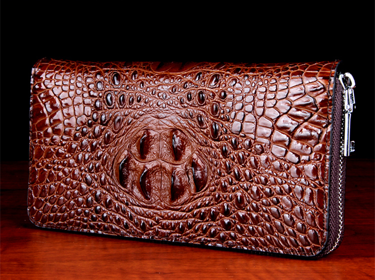  クロコダイル 爪付き 本革財布 定価13万 ワニ革/クロコダイル シャムクロコラウンドファスナー長財布 ダークブラウン ハンドメイド(長財布（小銭入れあり）)｜売買されたオークション情報 長財布（小銭入れあり）
