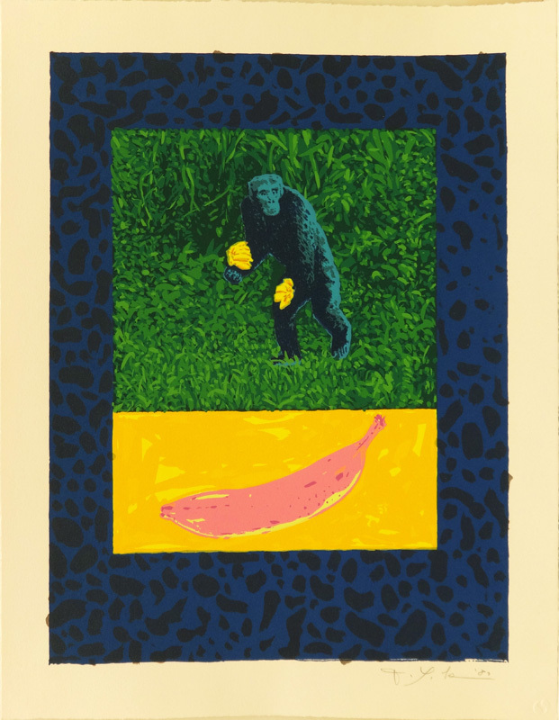 ハ*ド様 横尾忠則BLUE GORILLA WITH BANANAシルクスクリー 横尾忠則 GORILLA WITH - シルクスクリーン ハ*ド様 メルカリ BANANA