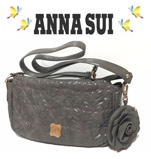 ANNA SUI】アナスイ ショルダーバッグ 薔薇のポーチ付き メアリー 