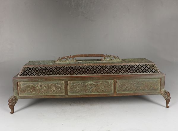 古董品 唐物 中国古美術 明時代 古銅製 大明宣德年製 方形