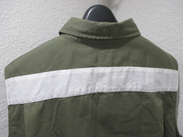 1998年 初期 アーカイブ Helmut Lang ヘルムートラング テープ装飾 ライン入り ノースリーブシャツ ベスト メンズ 46 大き目 カーキ 男性用 売買されたオークション情報 Yahooの商品情報をアーカイブ公開 オークファン Aucfan Com