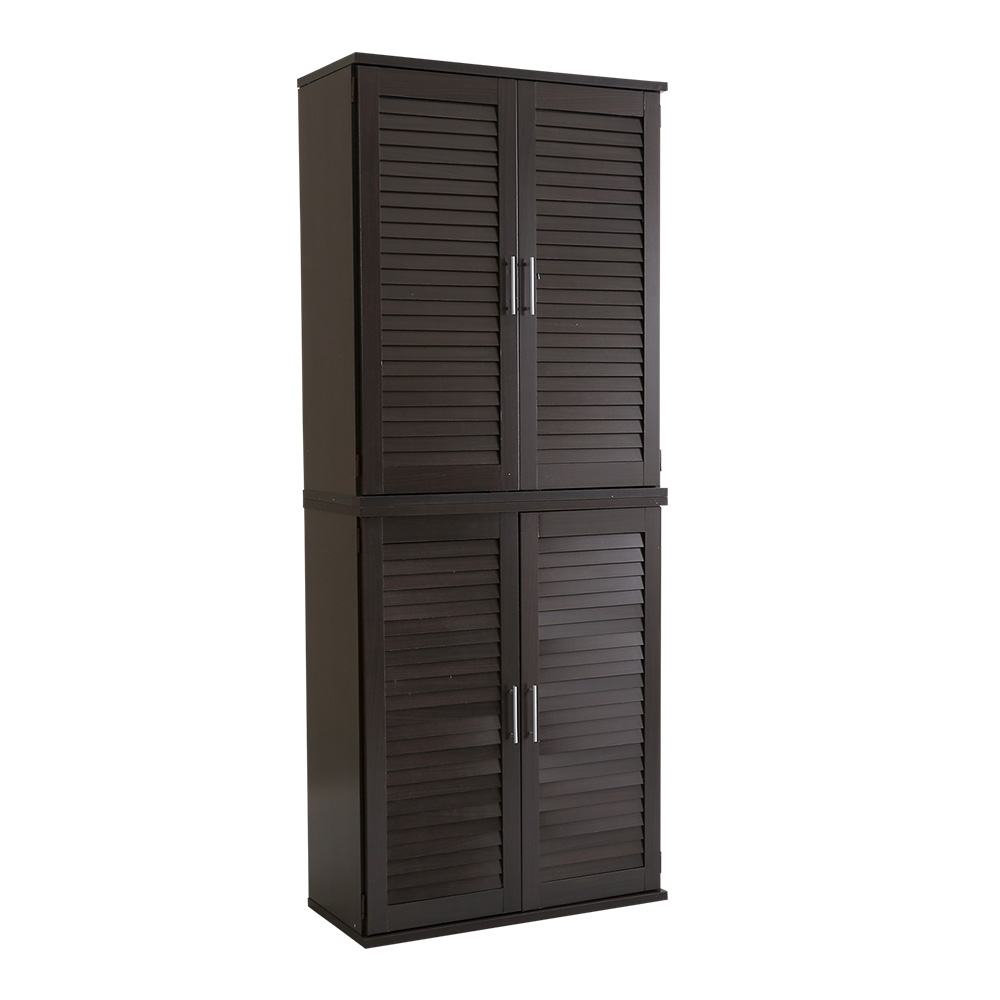 ルーバーシューズボックス 2個組 75cm幅【ディオン】ダークブラウン