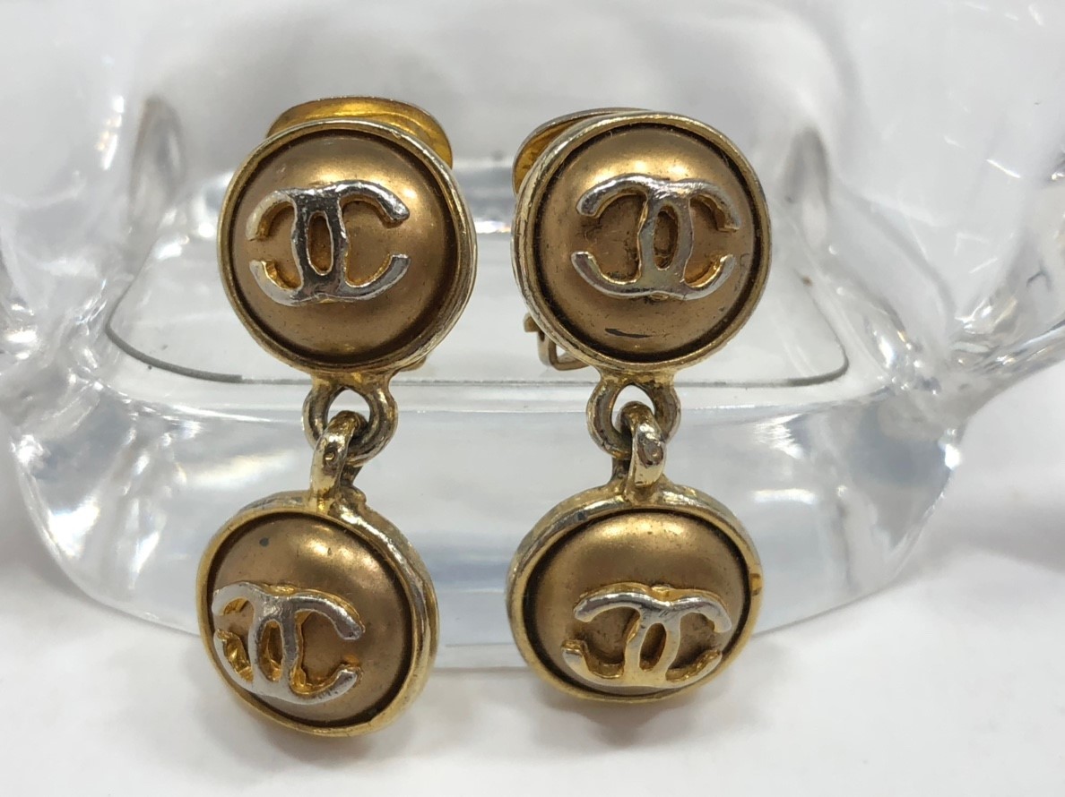 CHANEL♪シャネル♪イヤリング♪アクセサリー♪ココマーク♪ヴィンテージ♪ゴールドカラー♪コンパクト♪ぶら下がり♪100円スタート_7