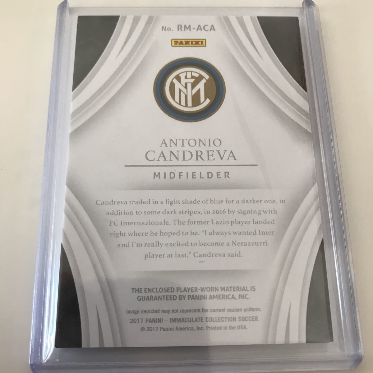 panini immaculate 25枚限定パッチ アントニオ カンドレーヴァ インテル イタリア_2
