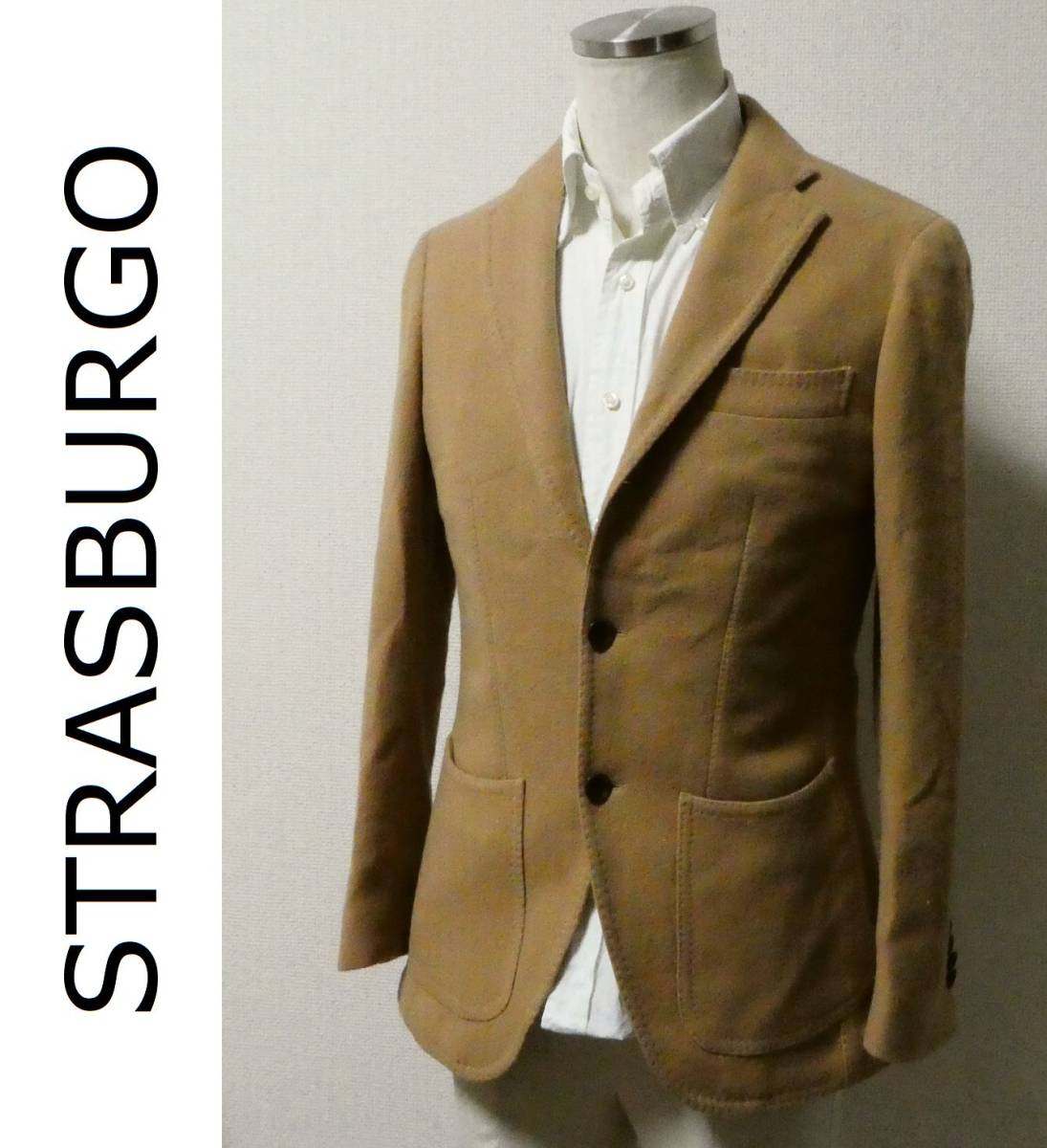 ストラスブルゴ STRASBURGO 秋冬物 ウールテーラードジャケット 42 キャメル