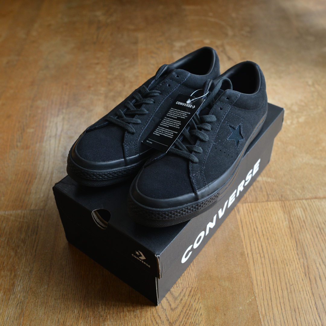 新品 converse one star コンバース ワンスター スエード オール ブラック US8.5 27.0cm addict usa 即決
