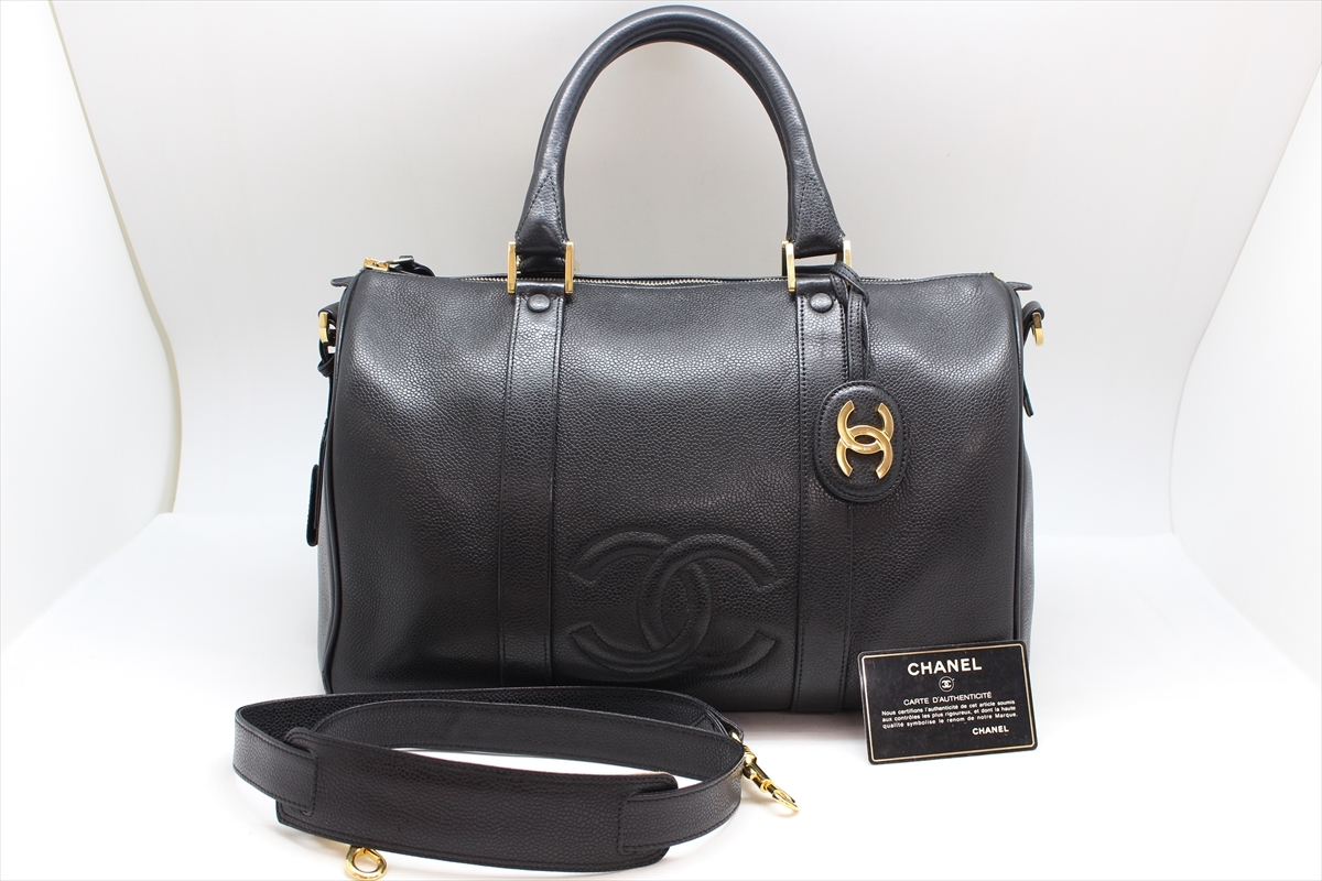 ☆1円 【ヴィンテージ】 CHANEL シャネル キャビアスキン ココマーク