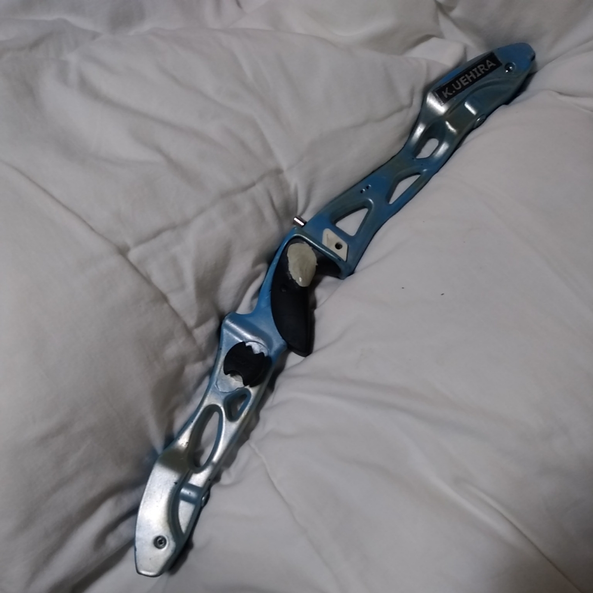 【中古塗装品】Mybo RIO マグネシウムハンドル 25RH 青・銀・名前入り