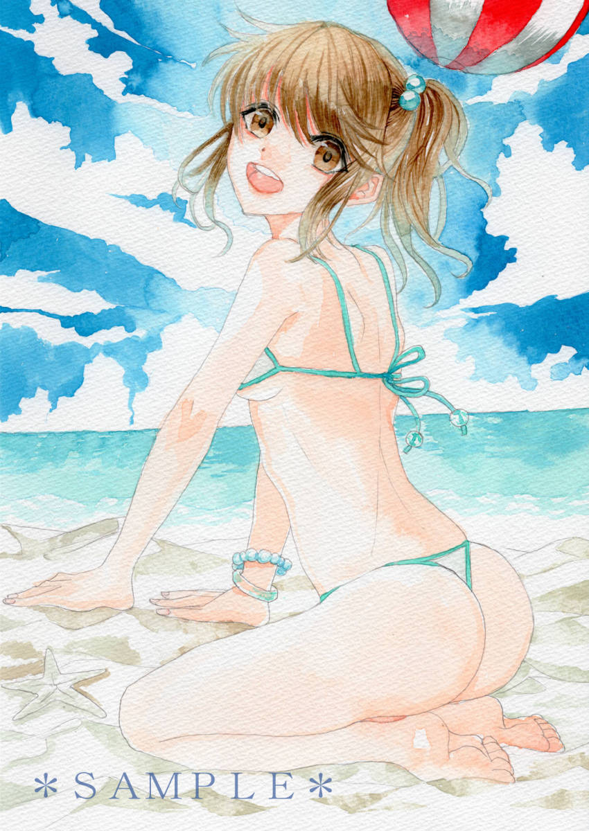 オリジナル手描きイラスト 女の子 ビキニ ビーチバレー ａ4 手描きイラスト 売買されたオークション情報 Yahooの商品情報をアーカイブ公開 オークファン Aucfan Com