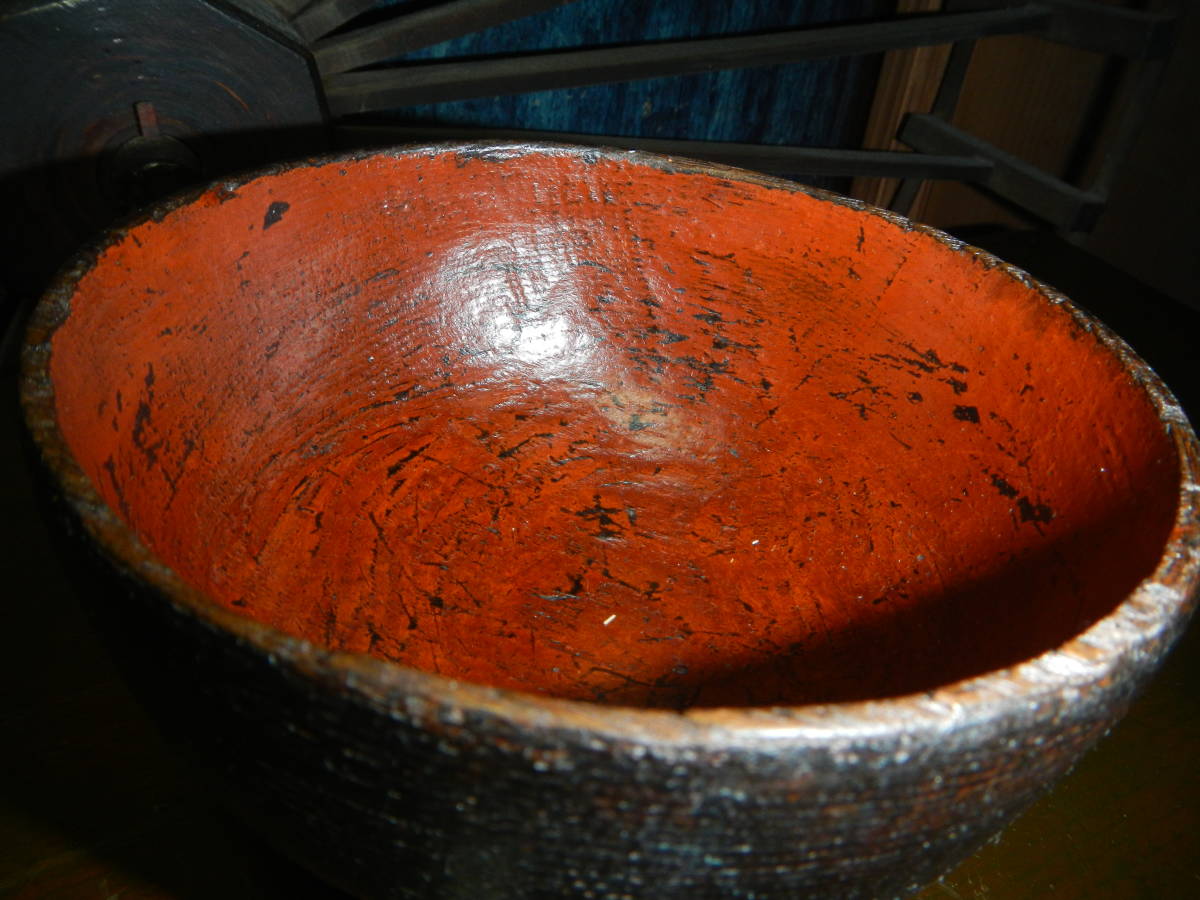 味な漆塗り椀 江戸前期～中期 検索⇒古漆器、合鹿椀、根来塗り、浄法寺