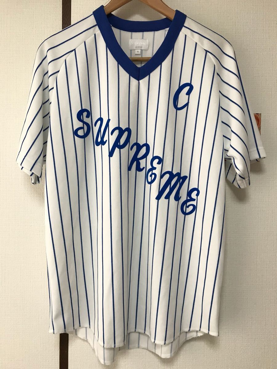 ★美品/送料込★ Supreme 野球ジャージ S ホワイト 17年S/S即完売Supreme A.D.Baseball Jersey ベースボール ジャージ