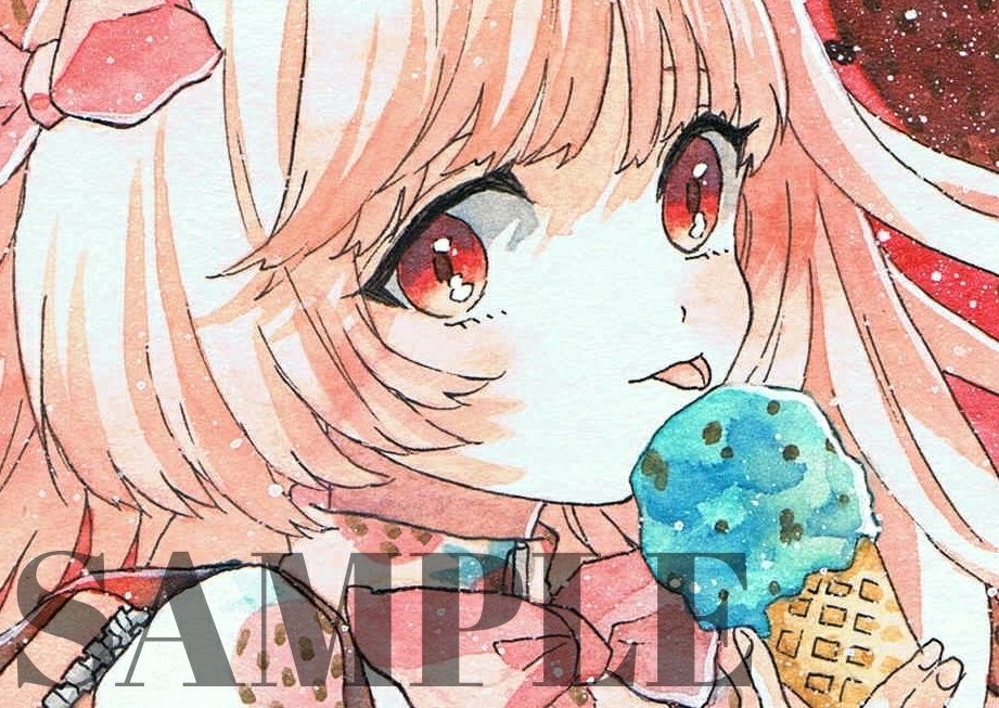 Bwlカスタム 苺と女の子 手描きイラスト オリジナル 春夏新作 ハンドメイド 日用品 インテリア Roe Solca Ec