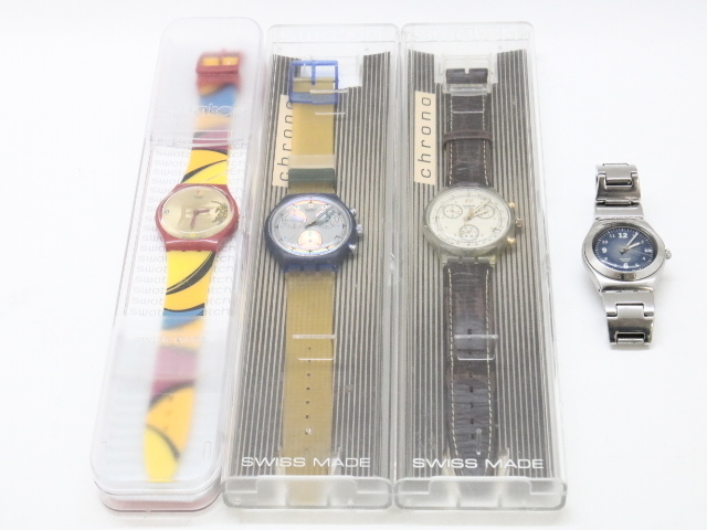 077-158★Swatch スウォッチ irony アイロニー クロノグラフ/クォーツ 4点セット 腕時計 ※ジャンク
