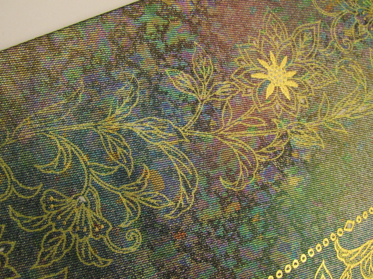 袋帯花紋様染色作家大島明 ◇衣紋屋◇8242 ♪【新品】染織デザイナー『