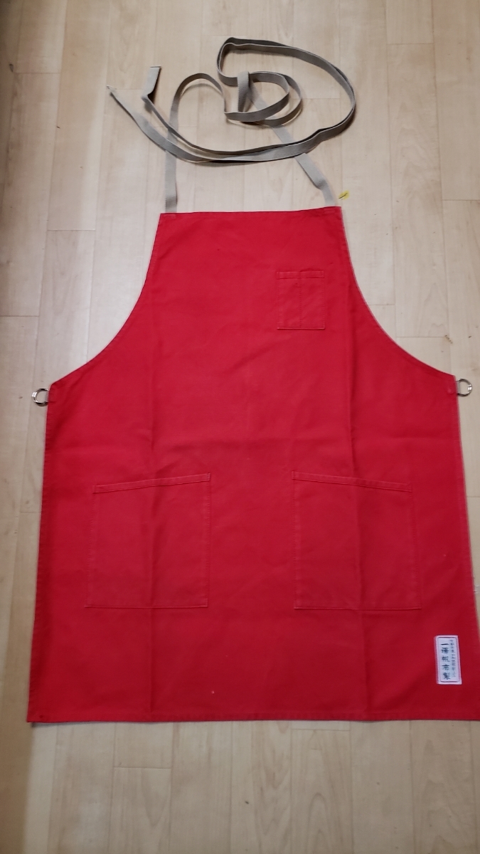 未使用 一澤 一澤帆布 エプロン 赤 （b） 信三郎 帆布 エプロン 小 赤