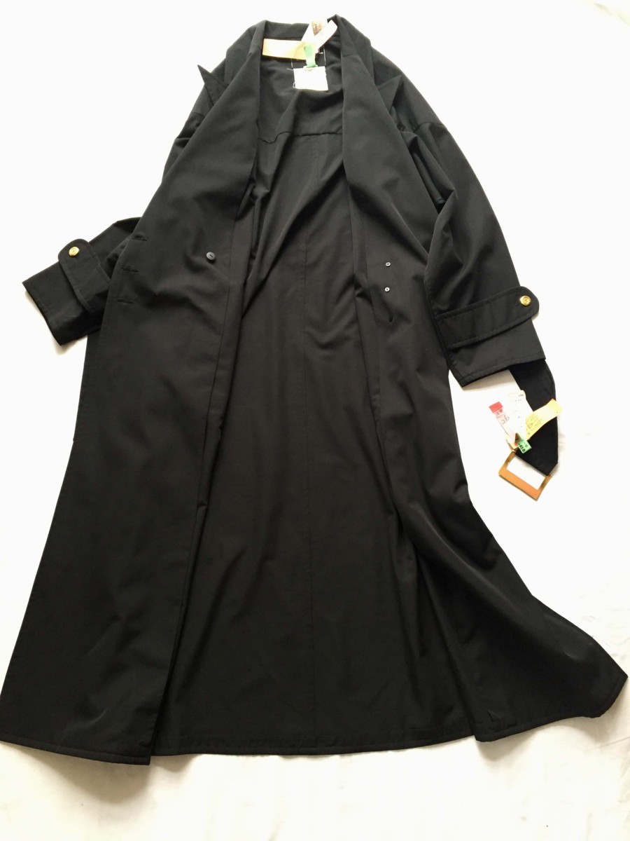 ○ CHANEL シャネル ベルト付 ロングコート 黒 サイズ36 レディース 