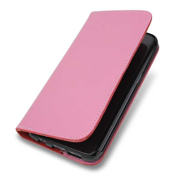 レザーケース Galaxy S7 Edge SC-02H/SCV33 手帳型(ピンク) 名