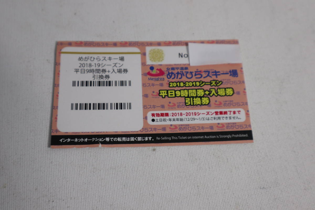 めがひらスキー場　スキーリフト［9時間券］+入場券