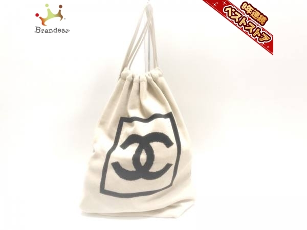 シャネル CHANEL リュックサック スポーツライン コットン ベージュ×黒 ナップサック バッグ